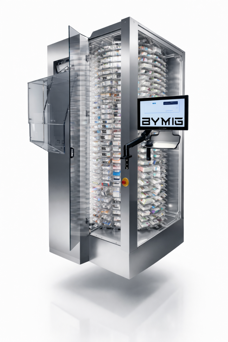 Robot de farmacia Colmena C-11 BYMIG para almacenamiento automático de medicamentos